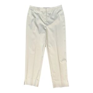 St John Pant Trouser Cream Stretch Slit Side Hem Crop Dress Sz 6 Career Work USA